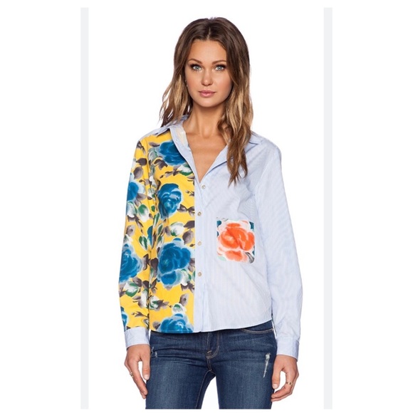 MARC BY MARC JACOBS Candy Stripe Shirt in Yellow Jacket Multi Size M - Picture 1 of 8